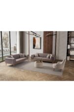 EDSY HOME Rebull 3+3+1+1 Koltuk Takımı Kahverengi + Sütlü Kahve - Görsel 2