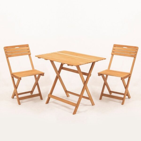 Meya Dekor Balkon Bahçe 60x80 Cm Masa 3’lü Katlanabilir Bistro Set 2 Sandalye 1 Bahçe 60x80 Cm Masa