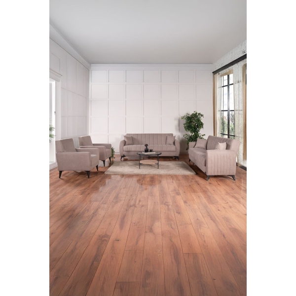 Kilim Mobilya Linda Koltuk Takımı 3 3 B B Açık Kahverengi