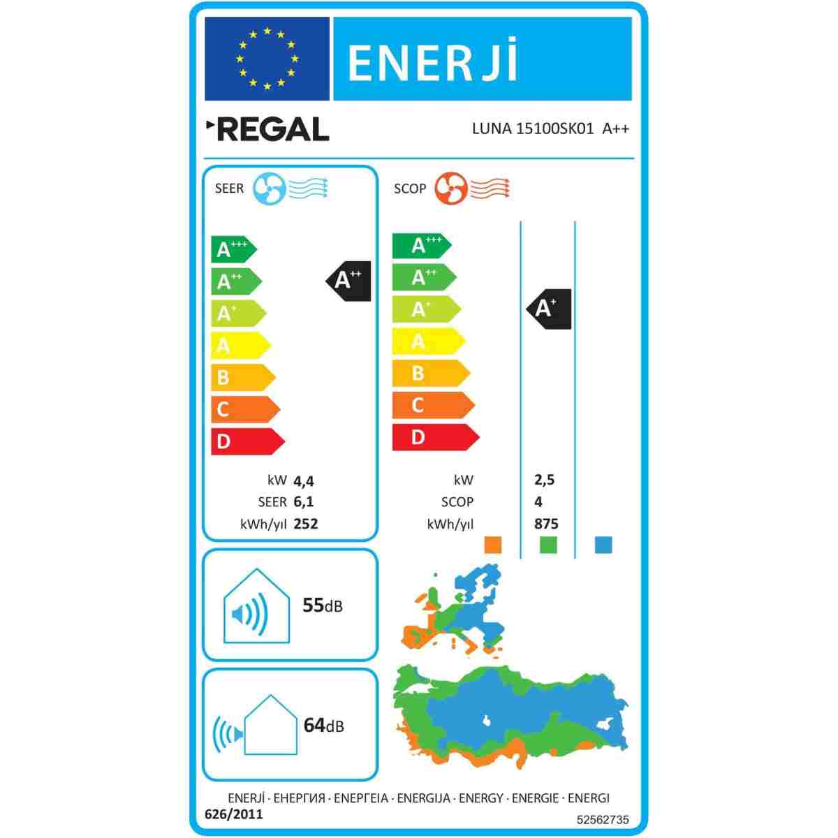 Regal Luna 15100SK01 A++ 15000 BTU Inverter Duvar Tipi Klima - Görsel 5