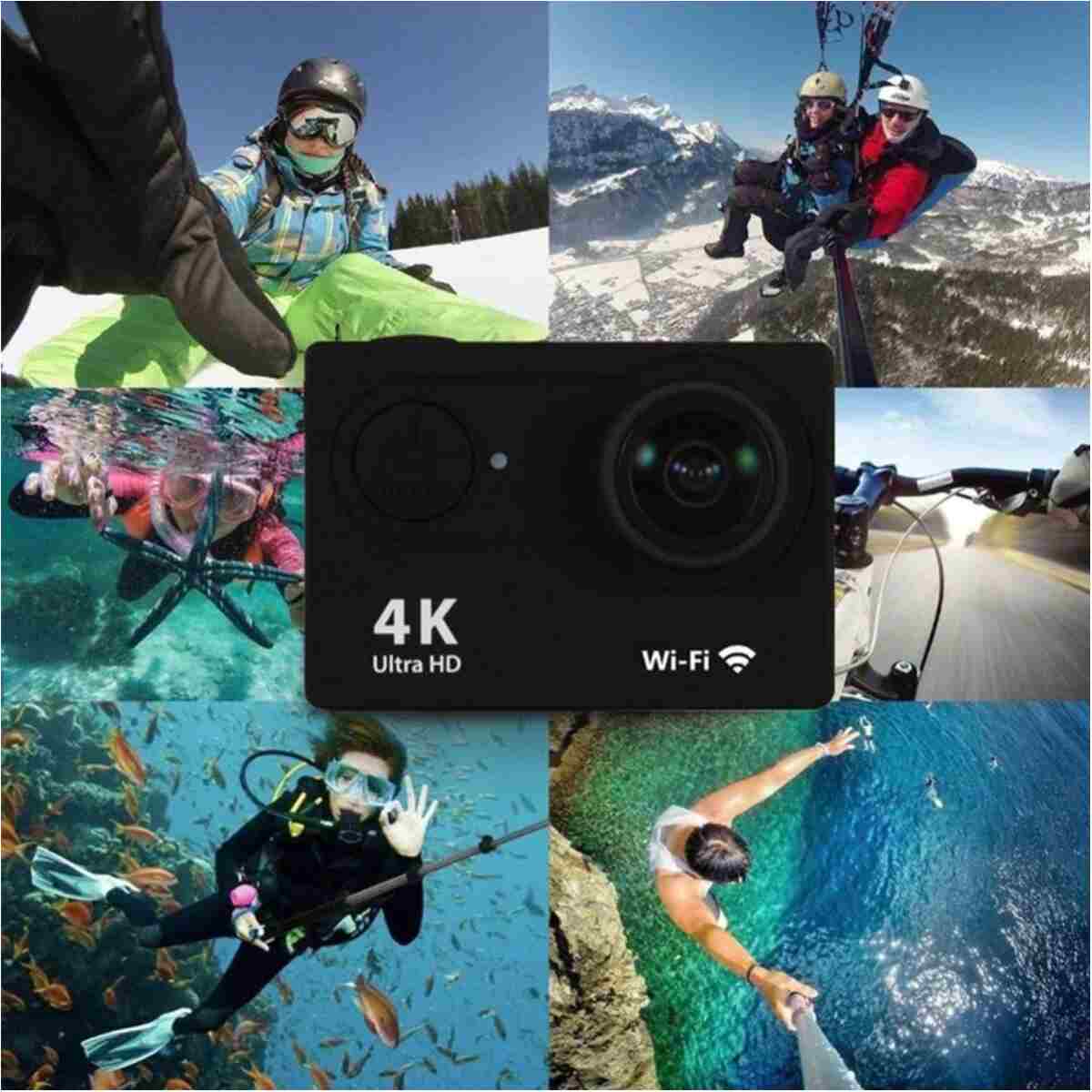 ErginGroup 4K Ultra HD Kumandalı Sports Kamera Suya Dayanıklı Aksiyon Kask Motosiklet İzciTakip Video Kamerası - Görsel 6