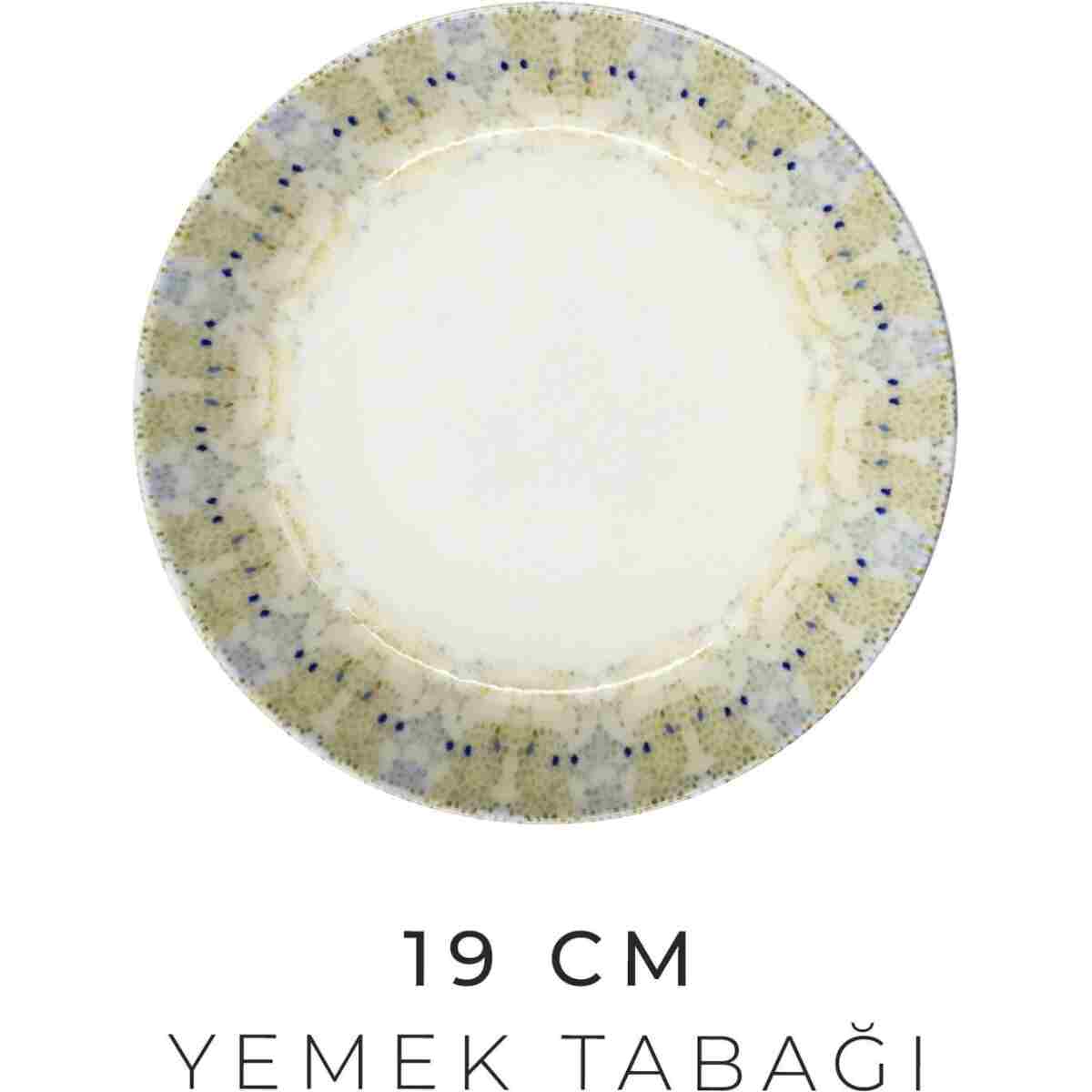 Kitchen Life 12 Parça 4 Kişilik Mozaik Bahçesi Porselen Yemek Takımı - New Bone Yemek Seti - Görsel 3