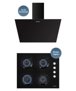 KUMTEL 2'li Siyah Ankastre Set