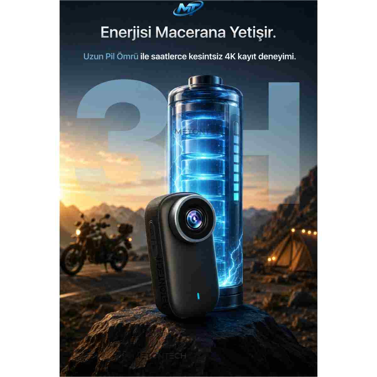 METONTECH 4K Ultra HD Mini Aksiyon Kamerası | Taşınabilir, Wi-Fi, Geniş Açı Lens, Zengin Kutu İçeriği, IP65 Su Geçirmez, Kompakt Tasarım - Görsel 3