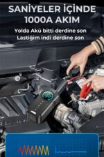 ROBO 4'ü 1 Arada Şarjlı Akü Ateşleyici Lastik Şişirici Powerbank Led Işık 150psi Yüksek Basınçlı - Görsel 2