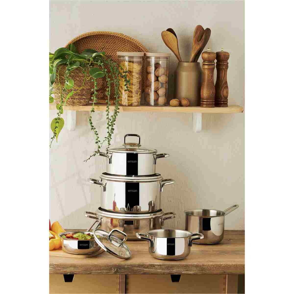 Emsan Cocinero 10 Parça Çelik Çeyiz Seti - Görsel 12