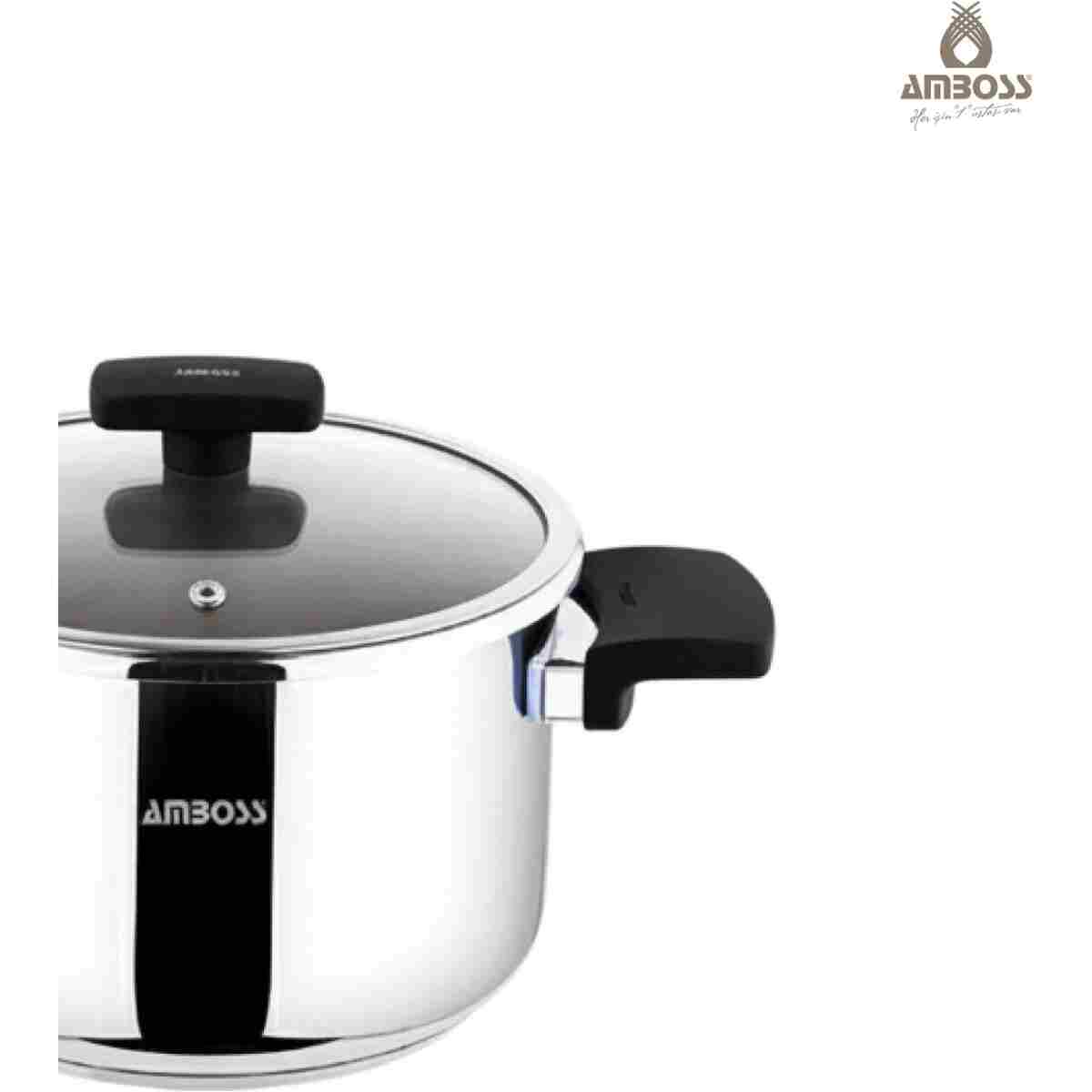 Amboss Cook Master 7 Parça Çok Fonksiyonlu Paslanmaz Çelik Buharlı Düdüklü Tencere Seti - Görsel 3