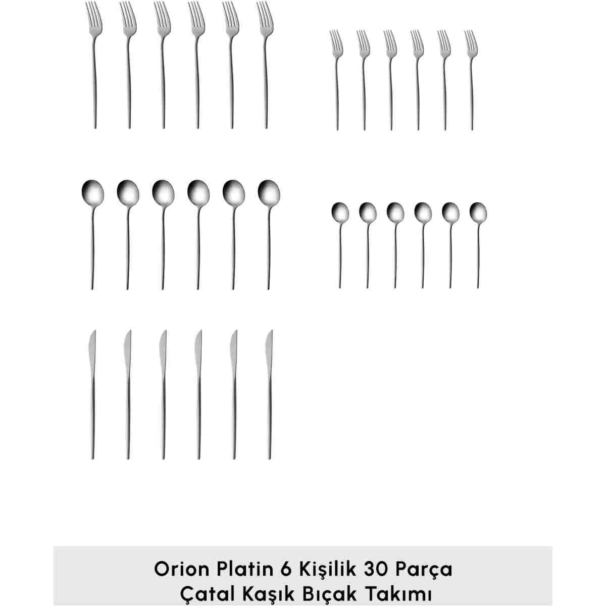 Karaca Orion Platin 6 Kişilik 30 Parça Çatal Kaşık Bıçak Takımı - Görsel 3