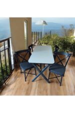 BAMBEDS MOBİLYA X SANDAYE MUTFAK BALKON MASA TAKIMI 60X120 - Görsel 5