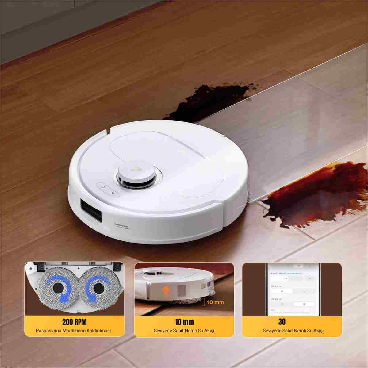 Roborock Qrevo C Pro Akıllı Robot Süpürge 18.500 Pa - Beyaz - Görsel 11
