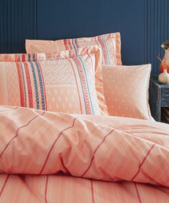 Alternative view of Yataş Pamena Ranforce Çift Kişilik Nevresim Seti - Somon