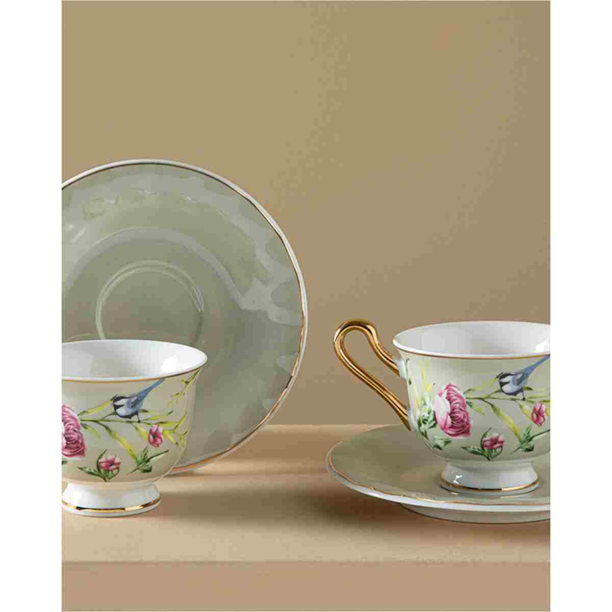 English Home Vanilla New Bone China Kahve Fincan Takımı 4 Parça 2 Kişilik Açık Gri - Görsel 2