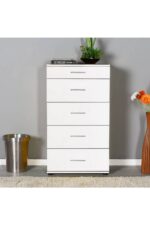 Adore Mobilya Trendline 5 Çekmeceli Şifonyer - Mat Beyaz 60x108x44 Cm (GXYXD) - Görsel 8