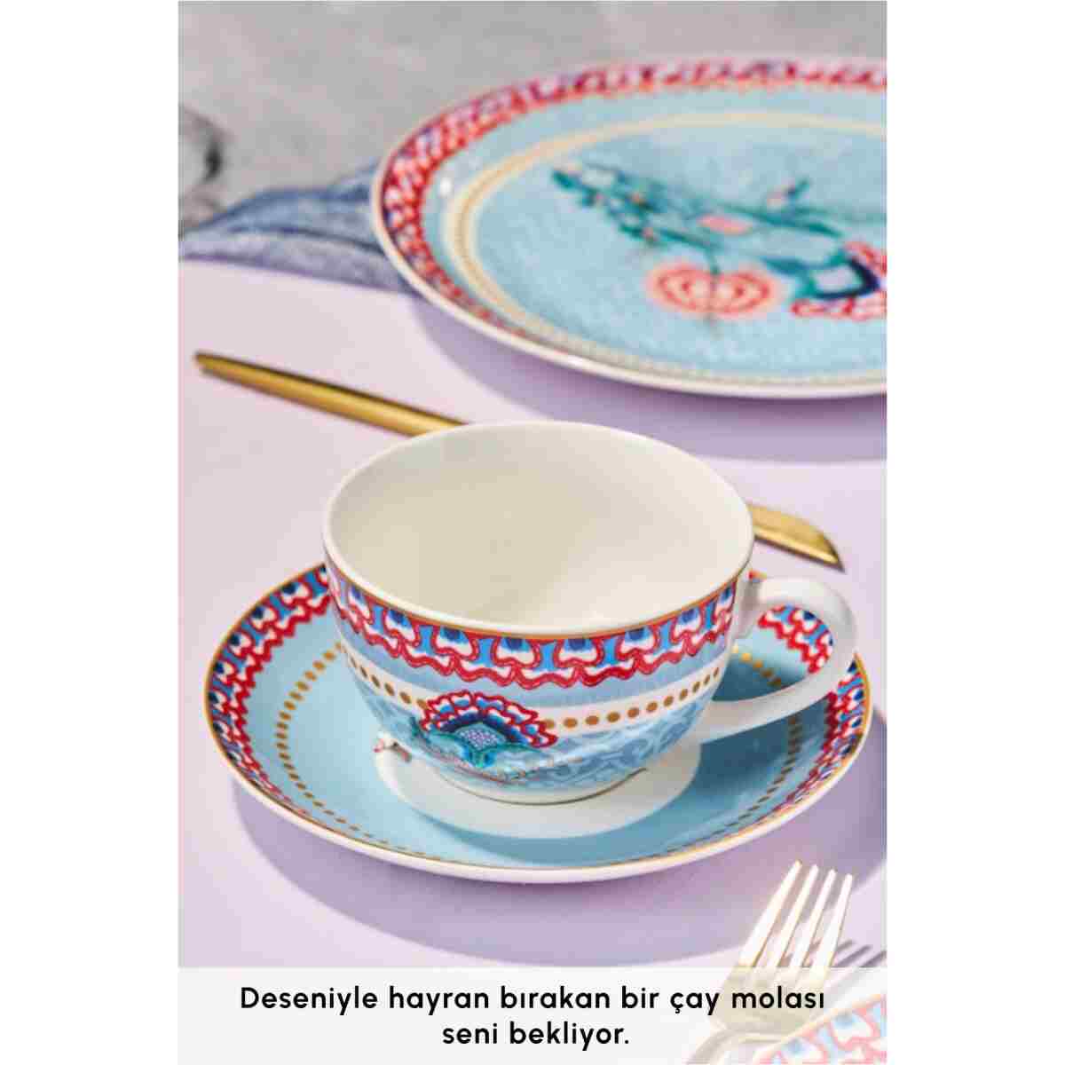 Karaca Forever Bone Spello 26 Parça 6 Kişilik Kahvaltı Takımı Blue - Görsel 4