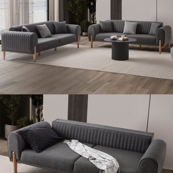 EDSY HOME Galata 3 3 Koltuk Takımı Antrasit