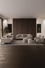 EDSY HOME Regnar 3+3+1+1 Koltuk Takımı Krem - Görsel 2