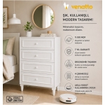 VENATTO Romantic 4 Çek,avangart,beyaz Şifonyer(%100MDF)