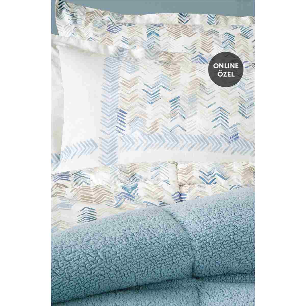 Puffy Leora Çift Kişilik Triola Set - Indigo - Görsel 2