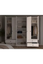 MOBİLİQUE Prestij No.6 İki Kapaklı İki Çekmeceli Raflı Askılı Giysi Depolama Dolabı Gardırop - Görsel 6