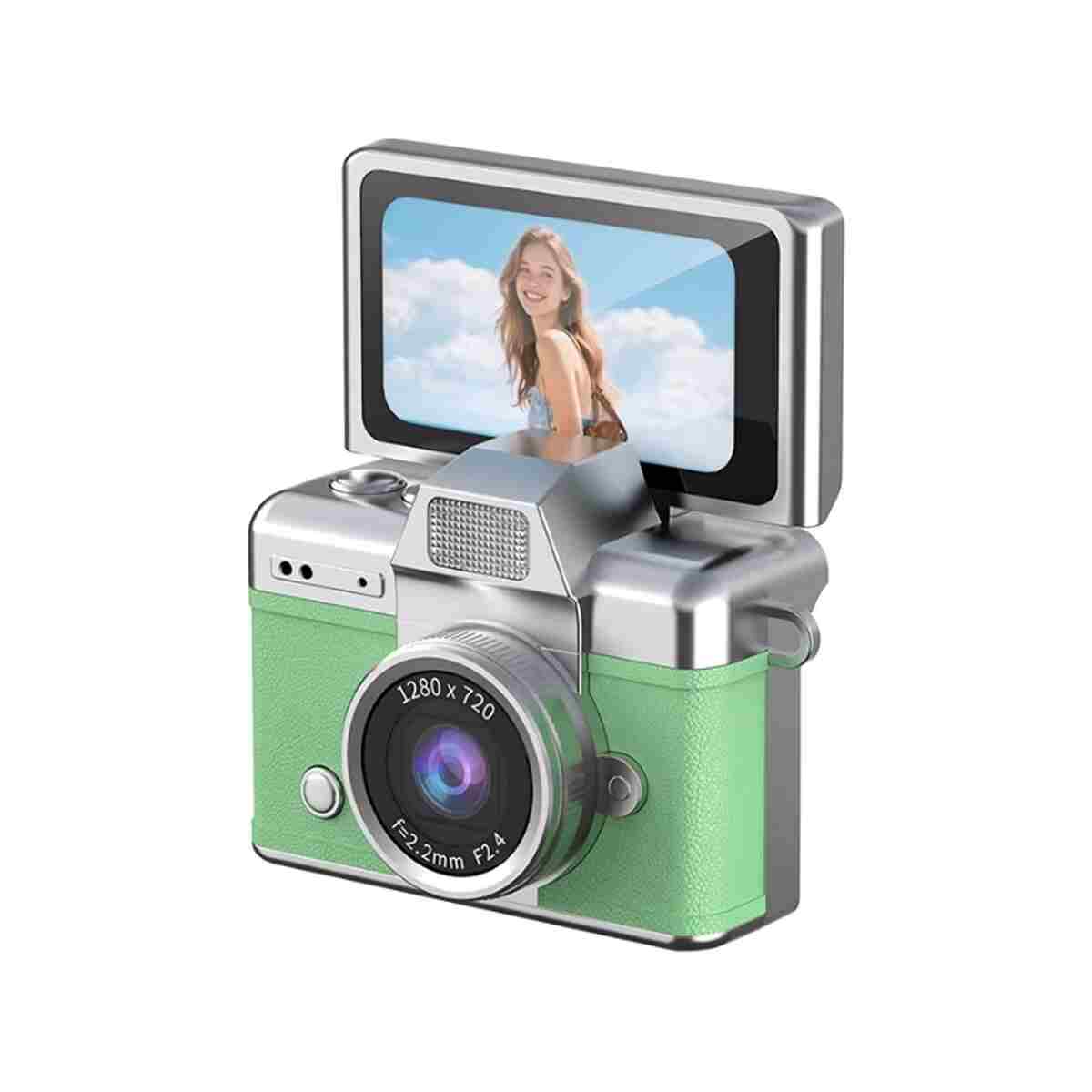 TECHNOMEN Retro Tarzı Dijital Kamera Yüksek Çözünürlüklü Mini Vlog Kamerası 1280x720 HD Ekranlı Aksiyon Kamera - Görsel 10
