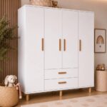 Afilli Mobilya Güneş Bohem 4 Kapaklı Gardrop Tamamı Mdf