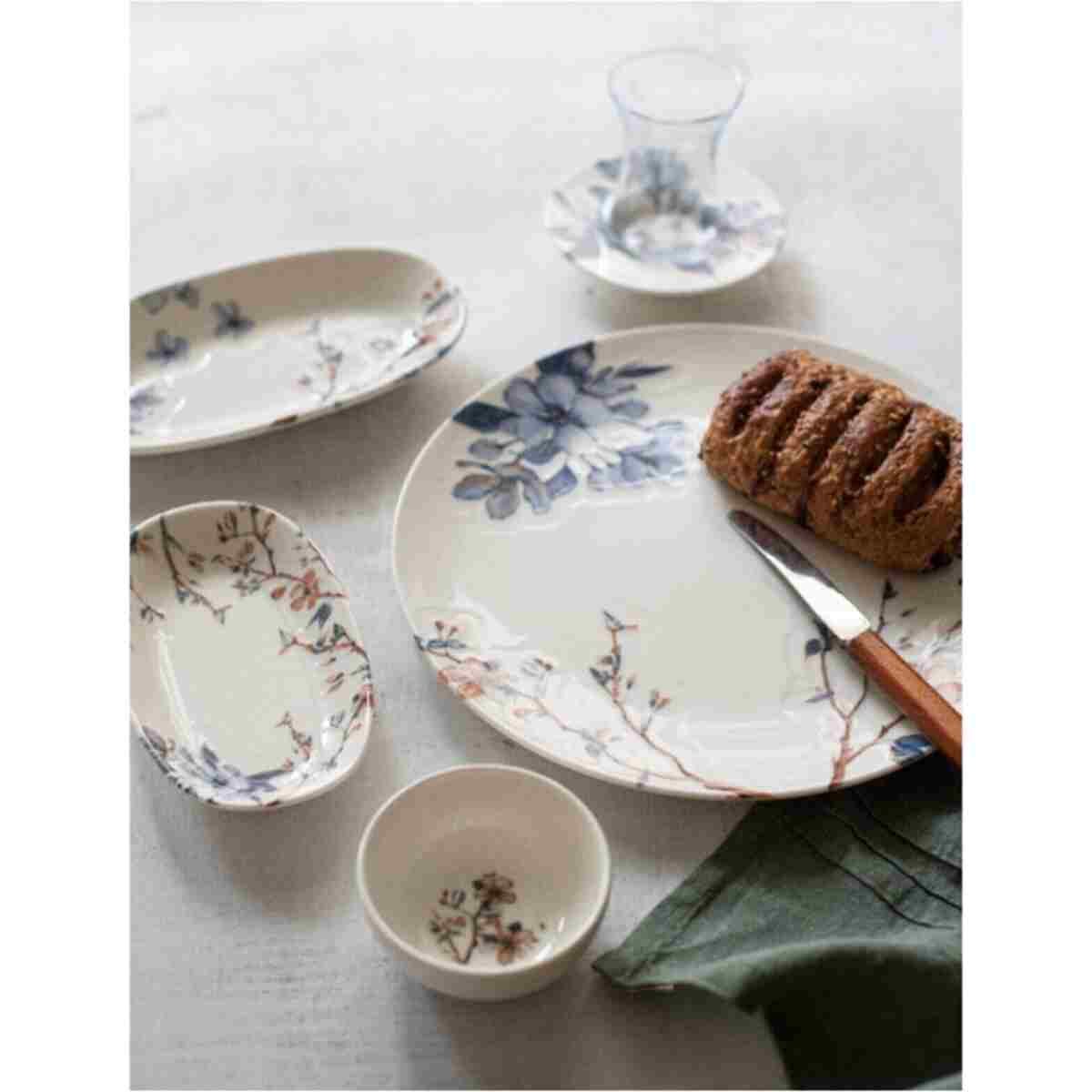 ChiChi HOME Sakura 26 Parça 6 Kişilik Çay Bardaklı Porselen Kahvaltı Seti - Görsel 9