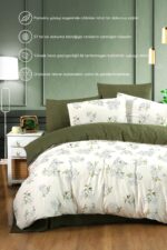 Mürdüm Home Piteya 100% Pamuklu Çarşaflı Çift Kişilik Nevresim Takımı - Görsel 4