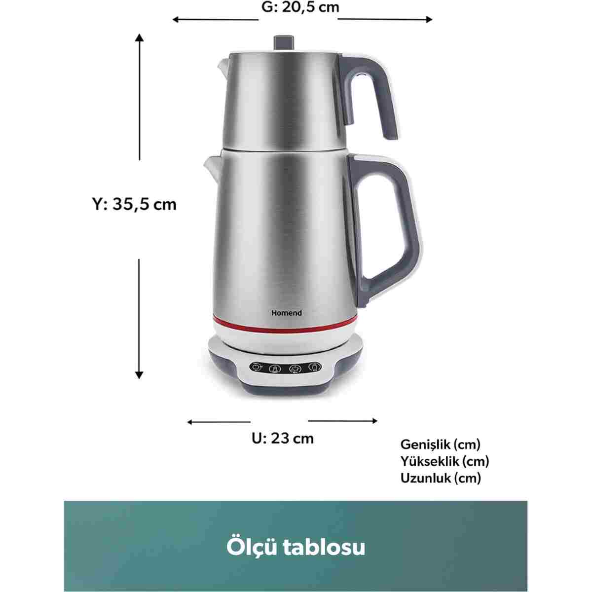HOMEND Royaltea 1709h Konuşan Çay Makinesi (DOKUNMATİK BAZA) - Görsel 2