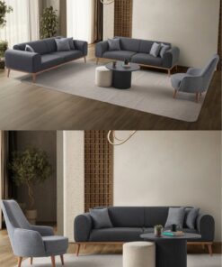 EDSY HOME Rebull 3+3+1 Koltuk Takımı Antrasit