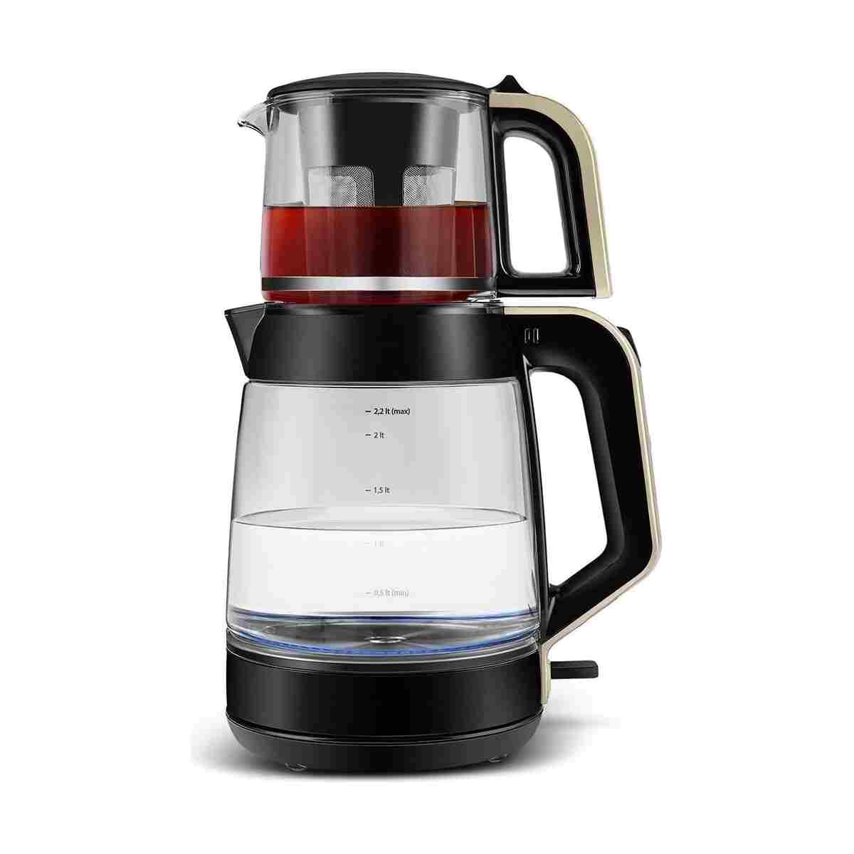 Karaca Glass Tea Xl 2 In 1 Cam Su Isıtıcı & Çay Makinesi Krem - Görsel 3