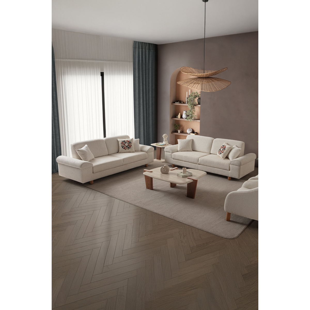 indes home Armada 3+3 Koltuk Takımı Krem - Görsel 2