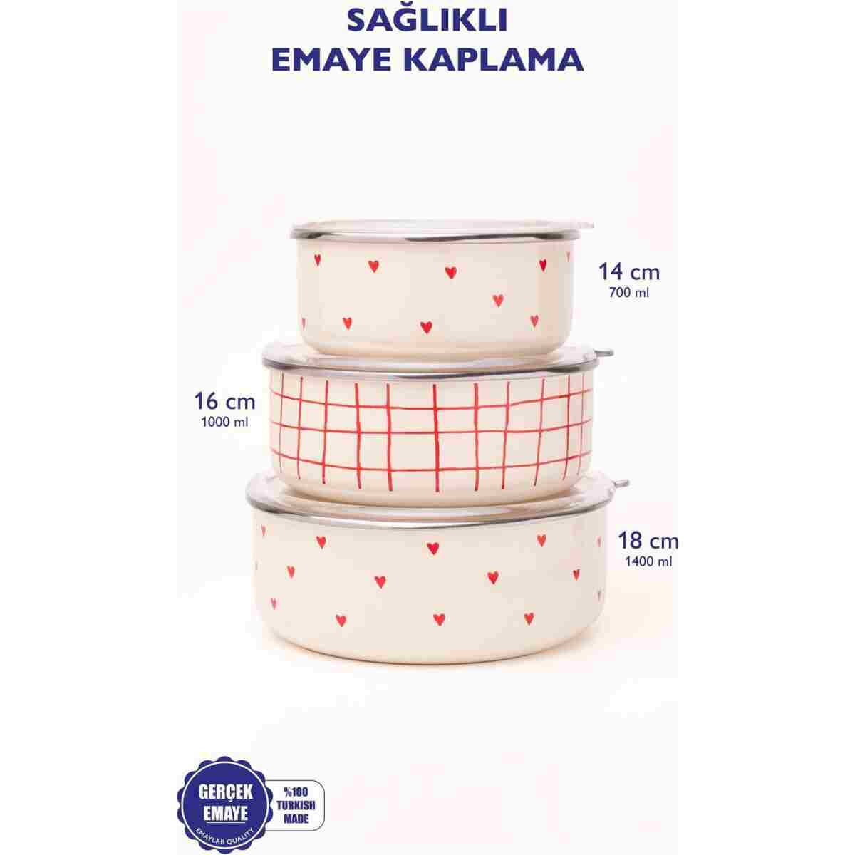 EMAYlab Cupid Vakum Kapaklı Yiyecek Saklama Kabı Seti (OCAKLARDA KULLANILABİLİR) - Görsel 4