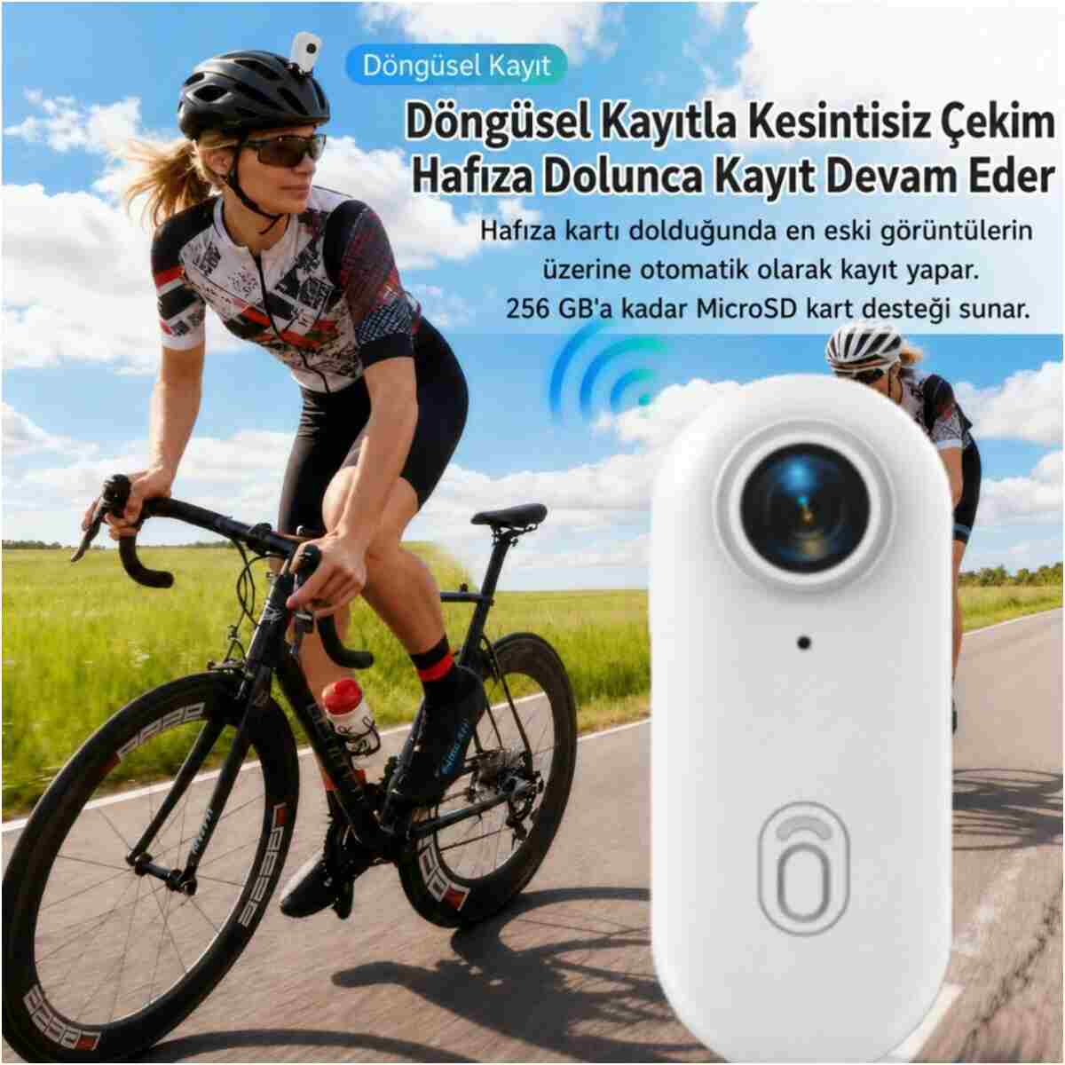 maetheus H88 Mini WiFi Vlog Kamerası Motor Spor Aksiyon Kamerası 1080P Full HD 120° Açı - Görsel 8