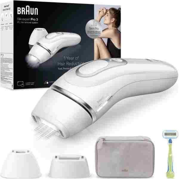 Braun IPL Silk·expert Pro 3, Evde Tüy Alma, Çanta, Venus Tıraş Makinesi, 2 Başlık, PL3132