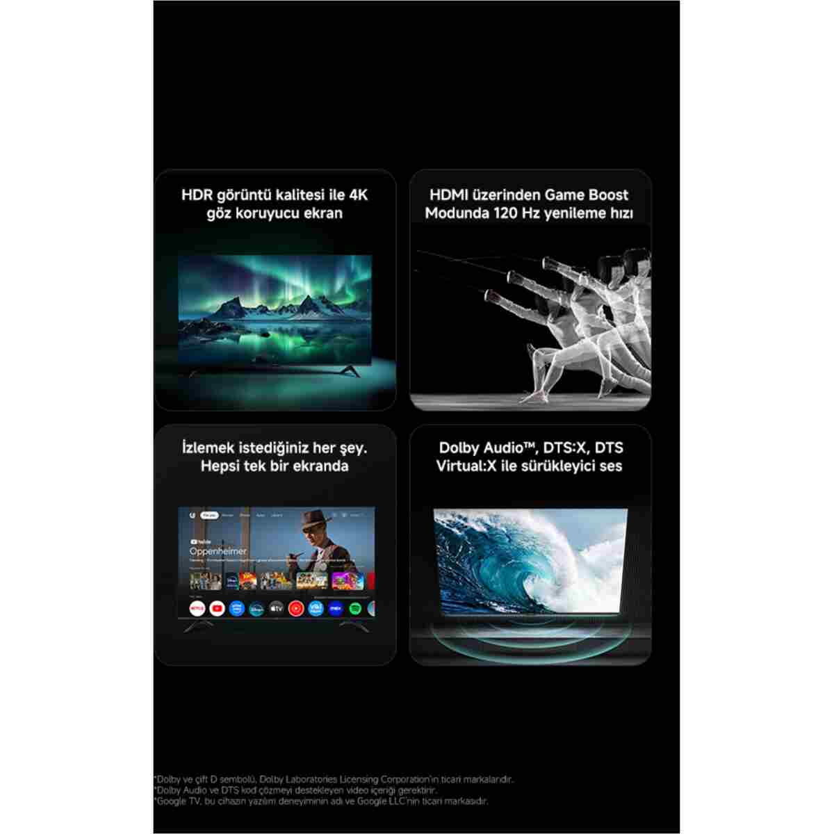 Xiaomi TV A 55 2026 - 55" 140 4K Ultra HD Google Smart 120Hz Game Boost AirPlay Destekli Uydu Alıcılı TV - Görsel 5