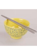 TeknoClass Metal Chopstick Paslanmaz Çelik Çin Çubuğu 5'li Set Yemek Çubukları - Görsel 3