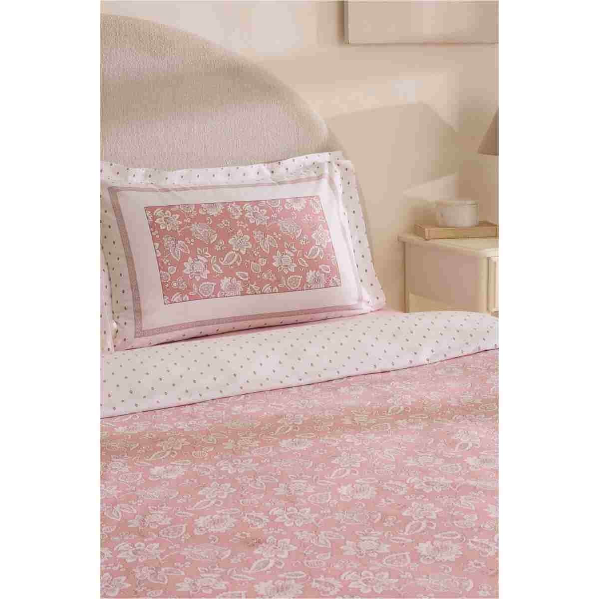 Karaca Home Celerina Pembe %100 Pamuk Çift Kişilik Fitted Nevresim Takımı - Görsel 4