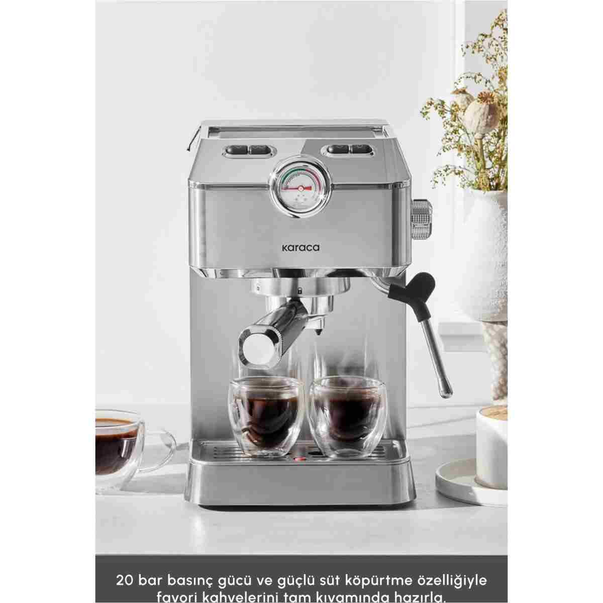 Karaca Coffee Art 1101 Süt Köpürtücülü 20bar Basınçlı Espresso Latte Cappuccino Americano Mak. 1,5l - Görsel 3