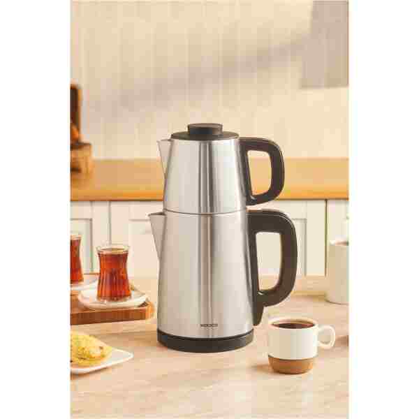 Karaca Tea Break 2 In 1 Çelik Su Isıtıcı Çay Makinesi Inox Siyah