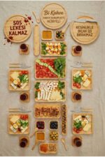 EMBazaar Bambu 32 Parça 6 Kişilik Amazon Serisi,Kahvaltı Seti,Kahvaltı Takımı,Sunum Servis Set,Hediyelik Bambu Set,İkramlık - Görsel 3