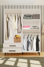 Metalia Gm 070-a Novado Siyah Kulplu Ayaklı Gardırop - Görsel 4