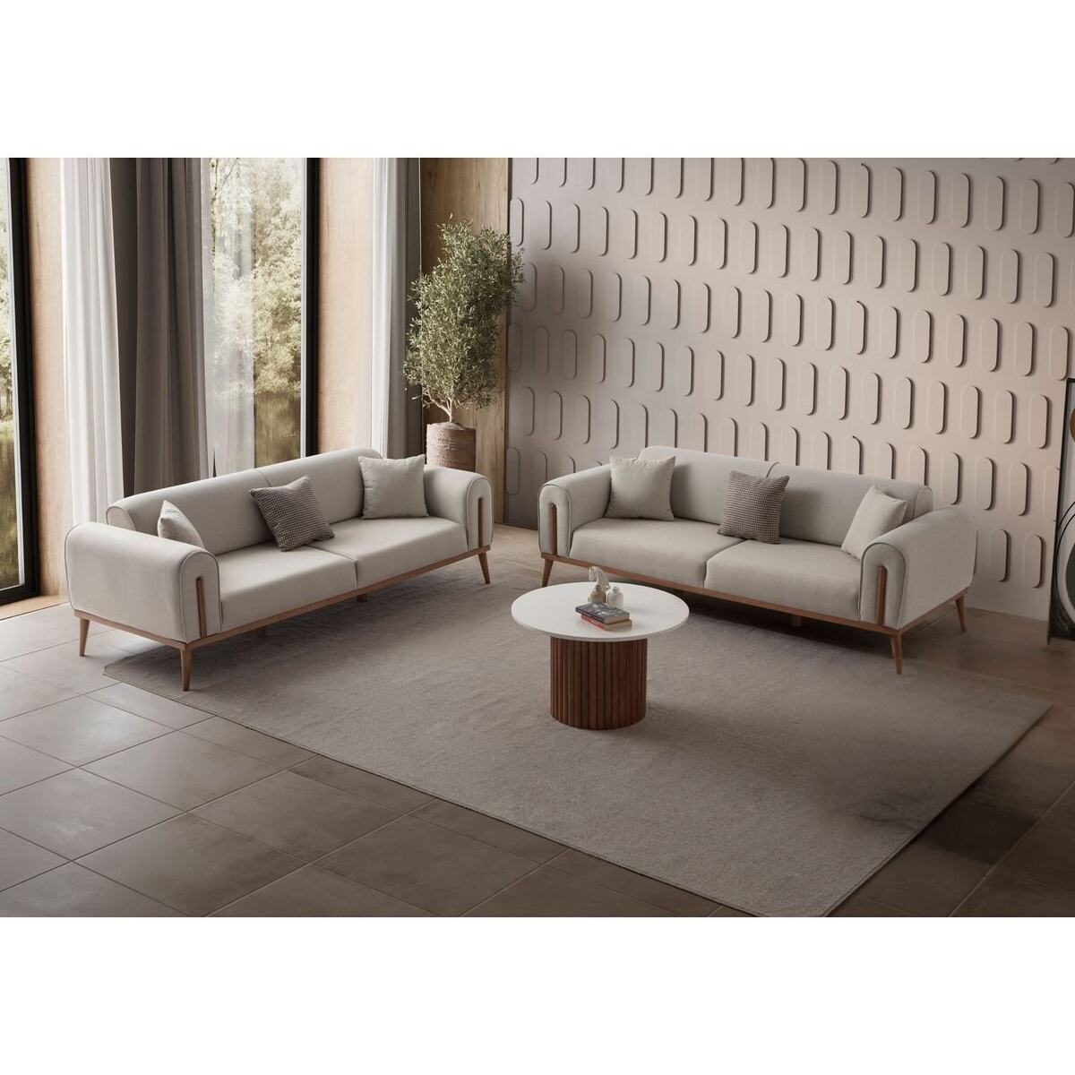 EDSY HOME Riva 3+3 Koltuk Takımı Krem - Görsel 2