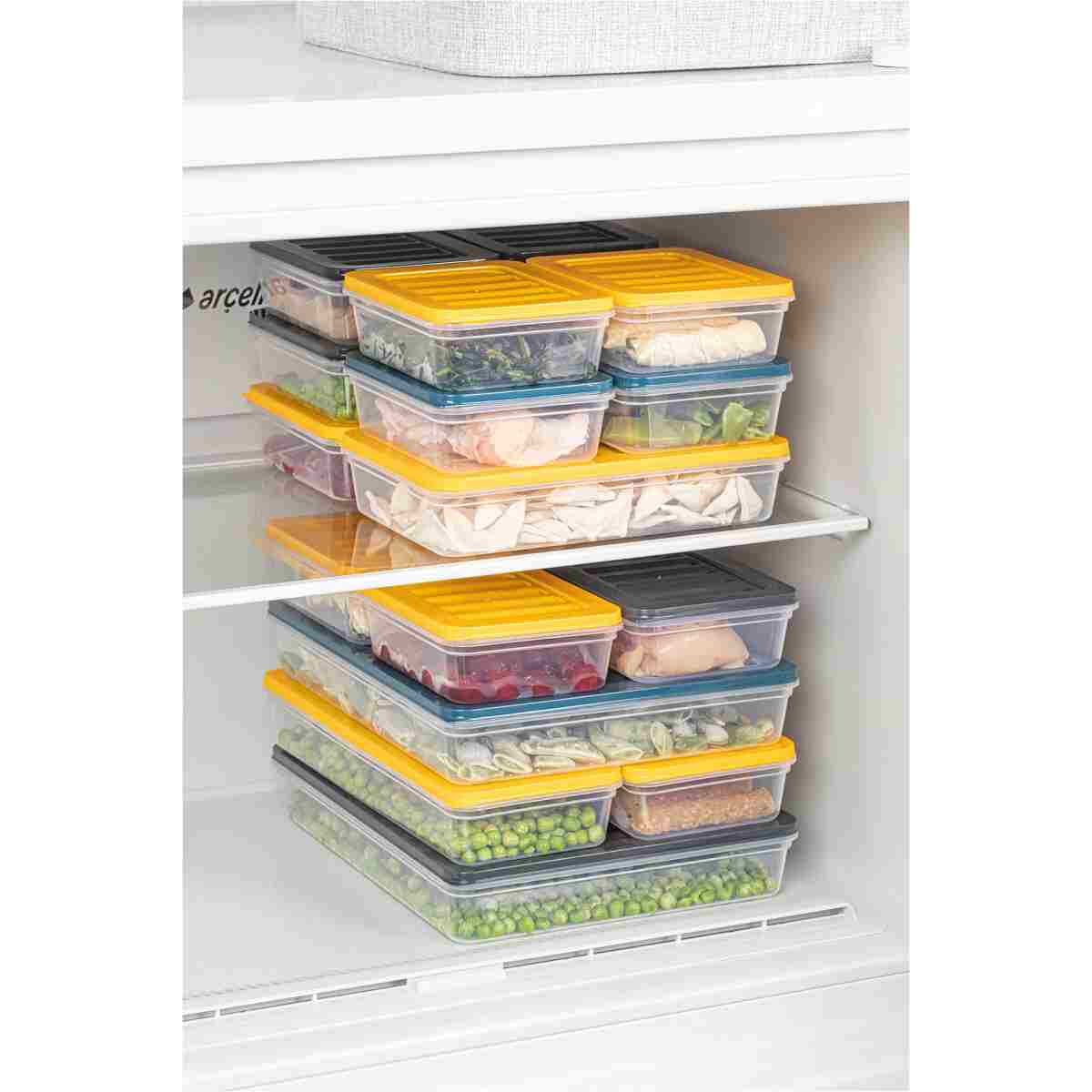 Meleni Home 8'li Saklama Kabı , Mikrodalga Uyumlu Erzak Saklama Kabı Antrasit 4x2400 Ml- 4x1170 ml - Görsel 11