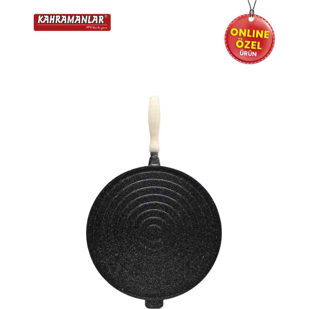 Kahramanlar 36 Cm Çok Amaçlı Çift Taraflı Döküm Tava - Görsel 7