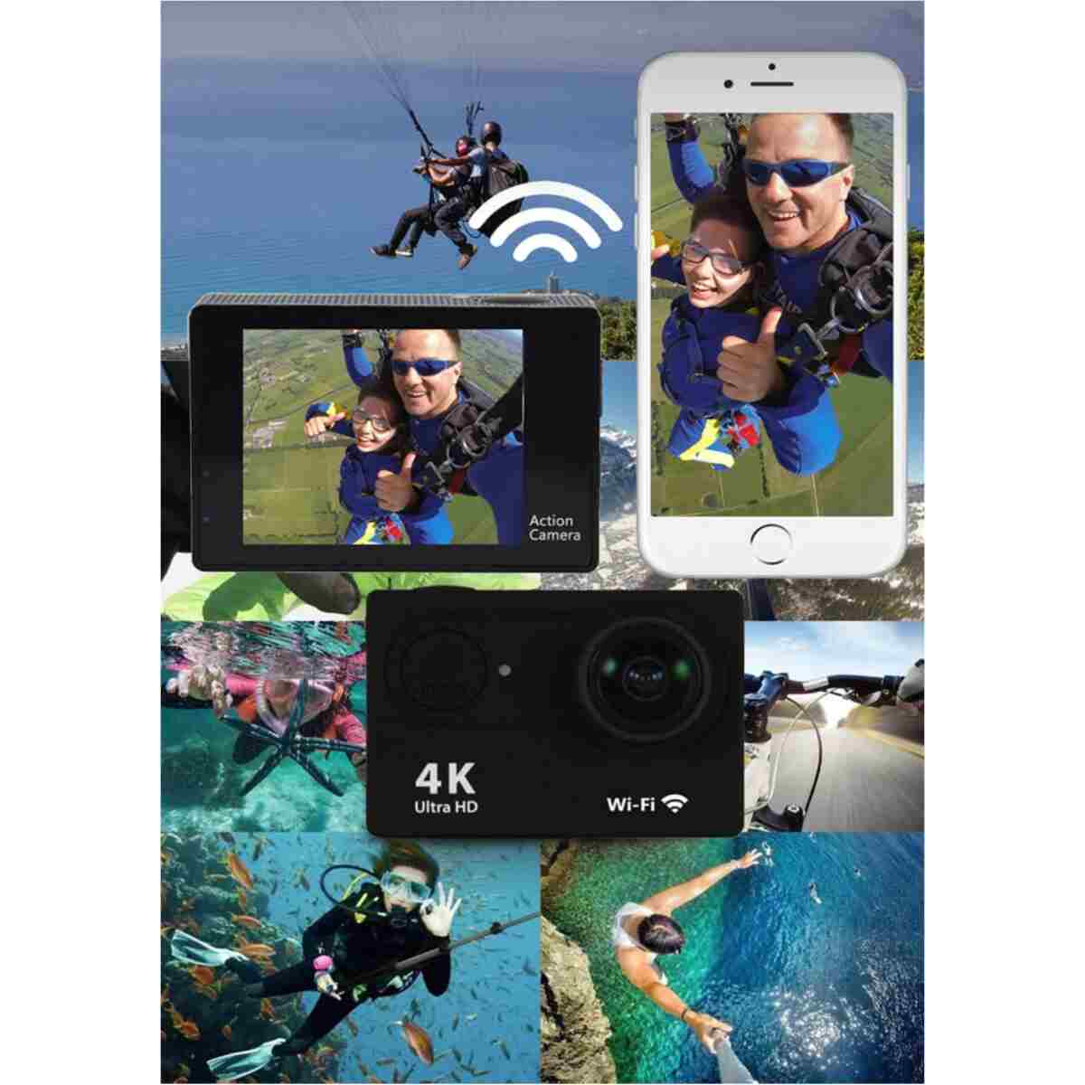 EMİN ENSAR HOME Aksiyon Kamerasi Kask Motorsiklet Bisikleti Deniz Ultra Sporlar Hd 1080p Int 4k Wifi - Görsel 4
