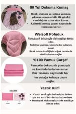 yok yok evim eve dair her şey Welsoft Pofuduk Çift Taraflı BOLONLU KIZ Desenli Tek Kişilik Yorgan Uyku Seti - Görsel 4