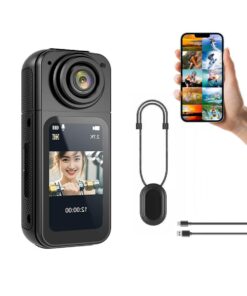 ROBEVE Mini Taşınabilir Aksiyon Kamera – 2.7K Ultra HD, 180° Döner Lens, 1.47″ HD Ekran, Mıknatıslı