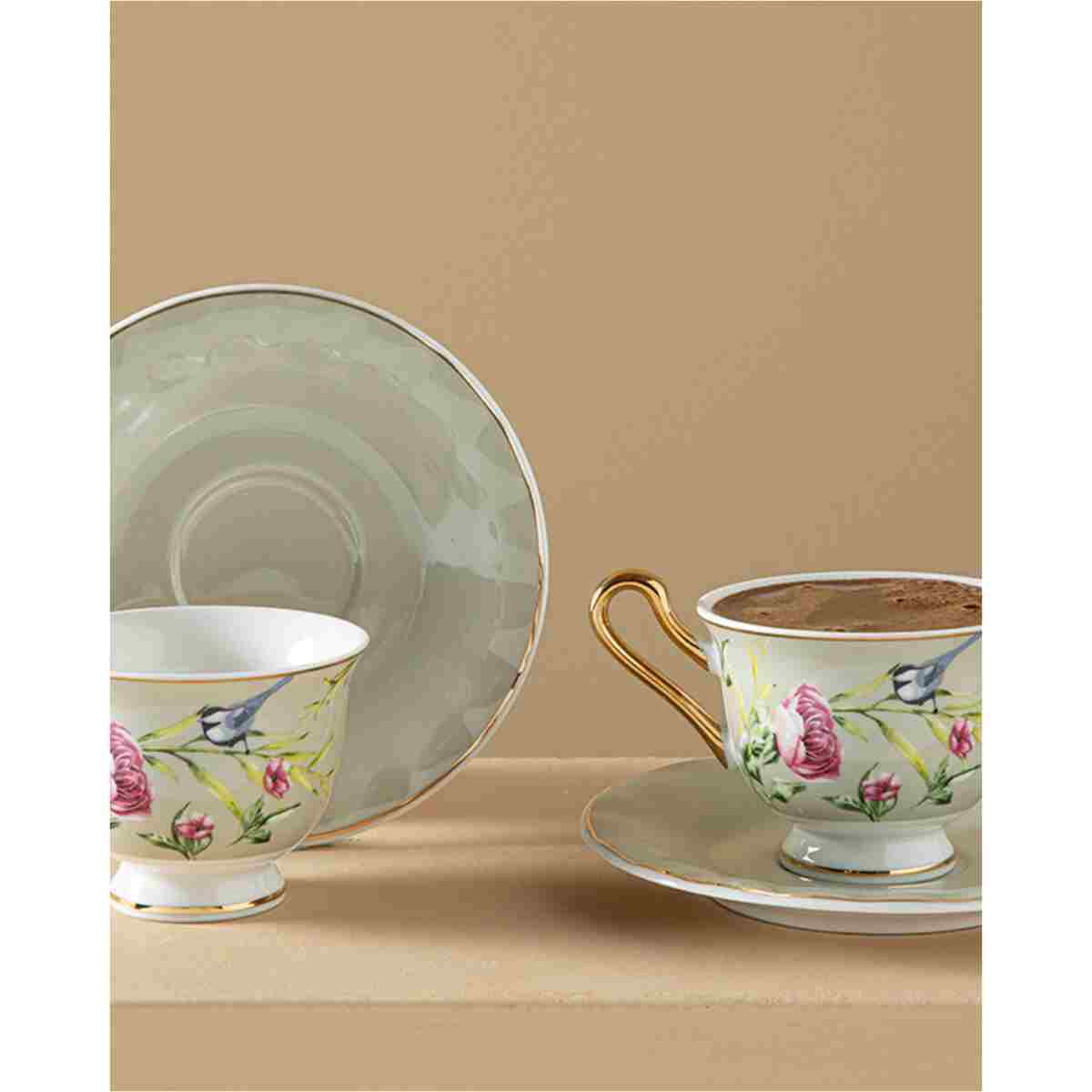 English Home Vanilla New Bone China 4 Parça 2 Kişilik Kahve Fıncan Takımı 90 Ml Açık Sarı - Görsel 7