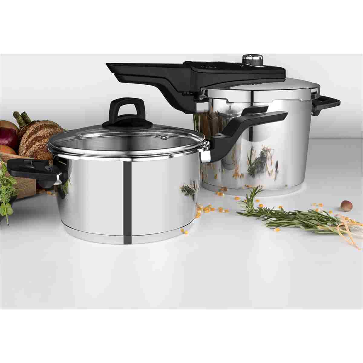 Aryıldız Easy Quick Kanka Çelik Düdüklü Tencere Seti - 4+6 Litre - Görsel 2