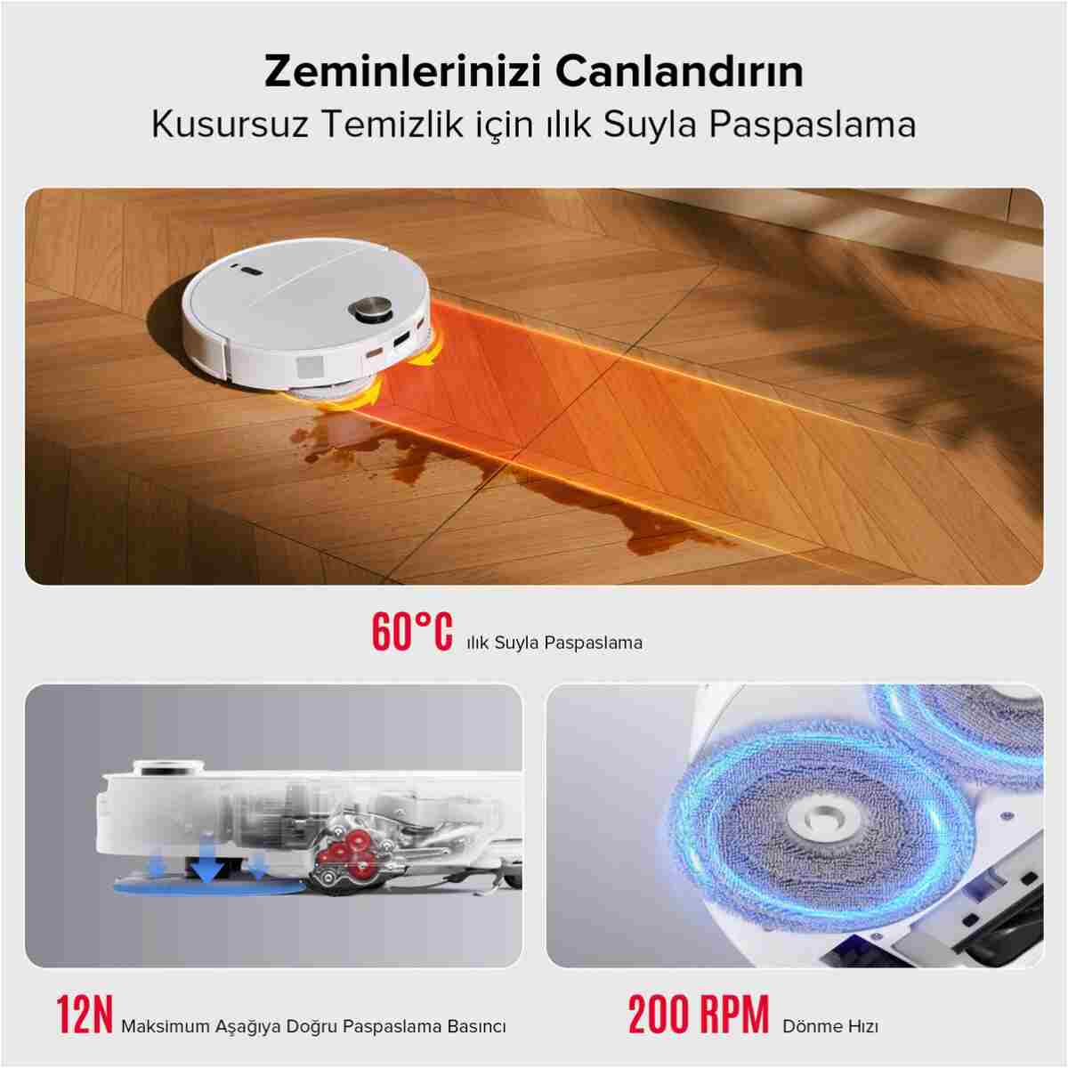 Roborock Qrevo Curv 2 Pro Akıllı Robot Süpürge - Görsel 9